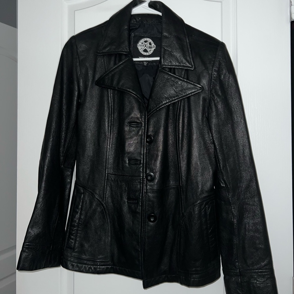 Vintage Maxima Classic Black Leather Jacket